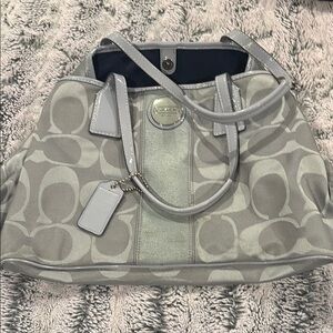 Coach Gray Signature Tote Bag